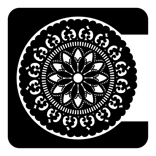 6 onderzetters + houder, zwart OZ1