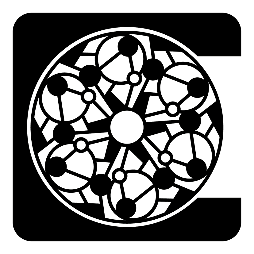 6 onderzetters + houder, zwart OZ3