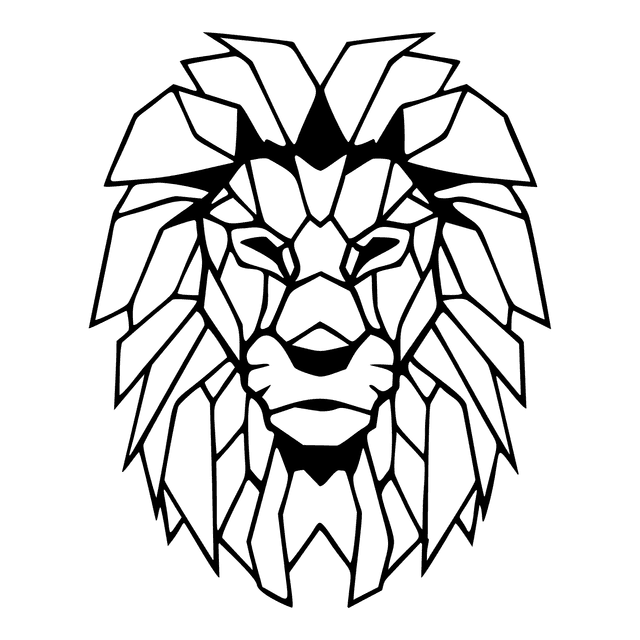 Geometrische leeuw 60 cm, zwart