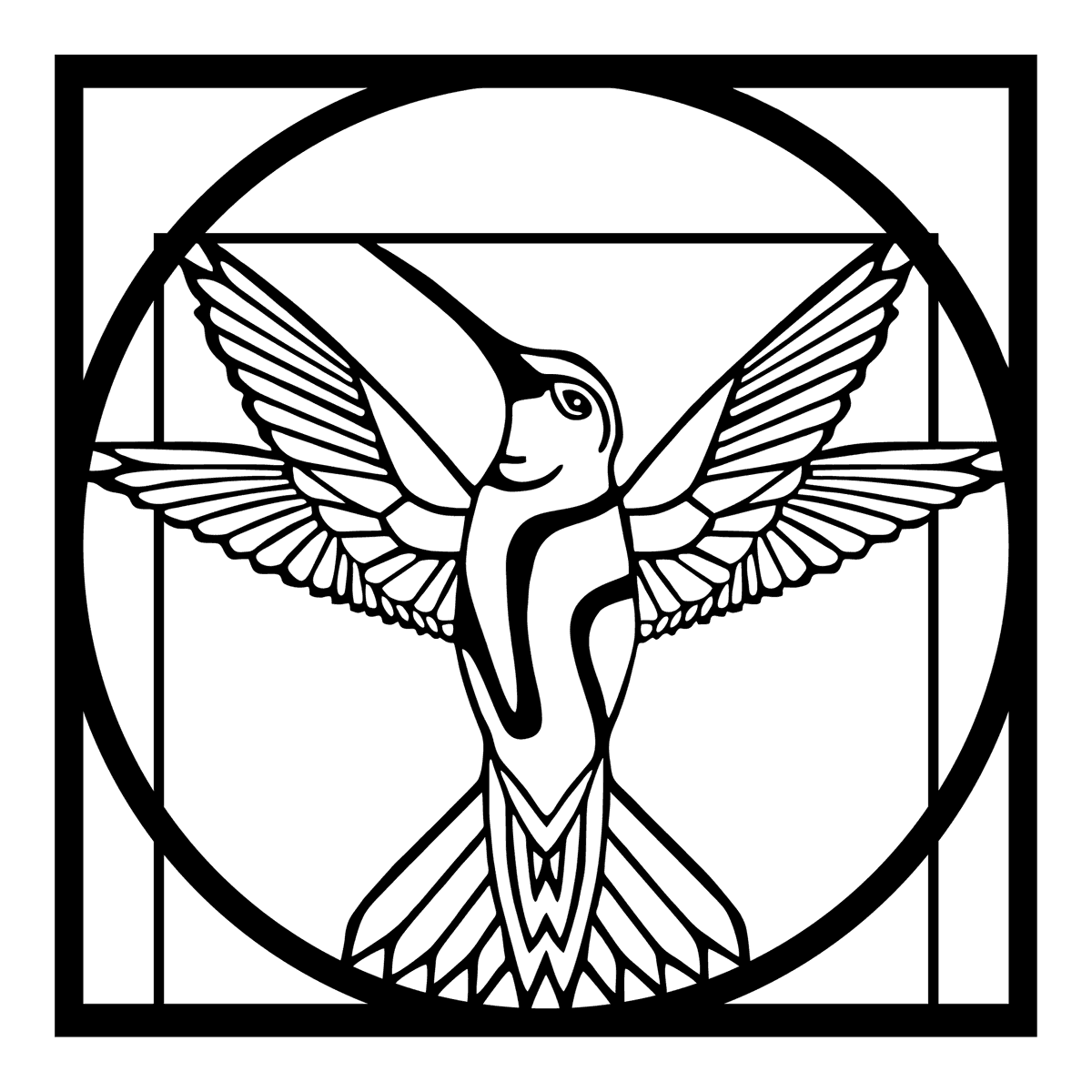 Kolibrie in dubbel Frame