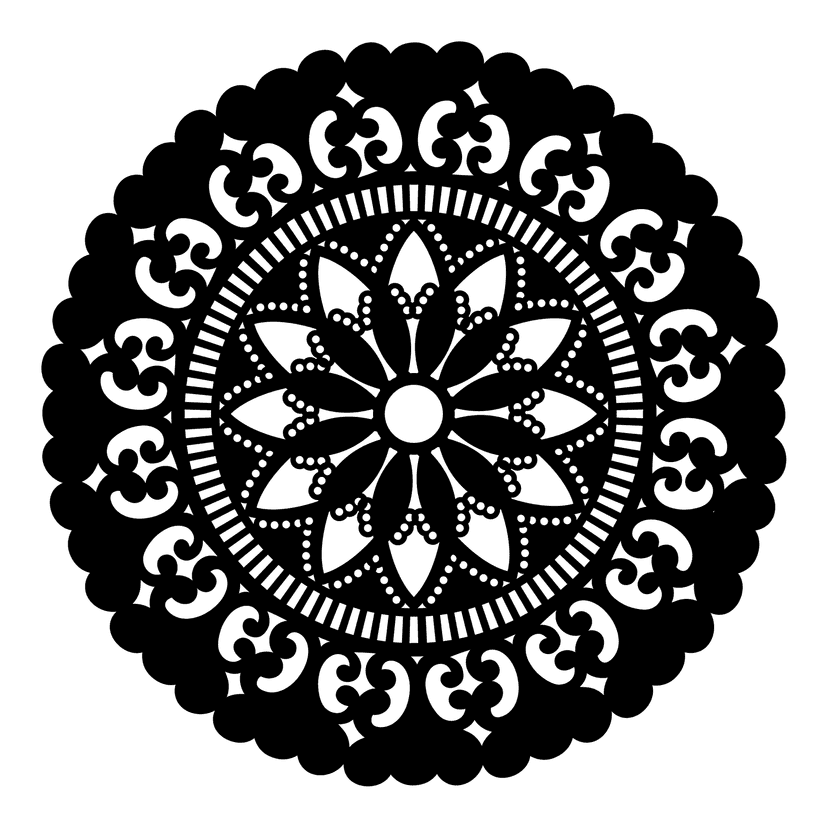 Mandala 60 cm, zwart, M1-60-001