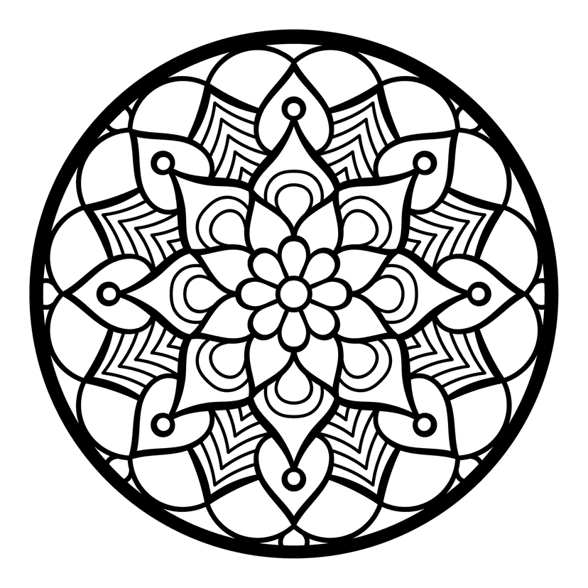 Mandala 60 cm, zwart, M1-60-003