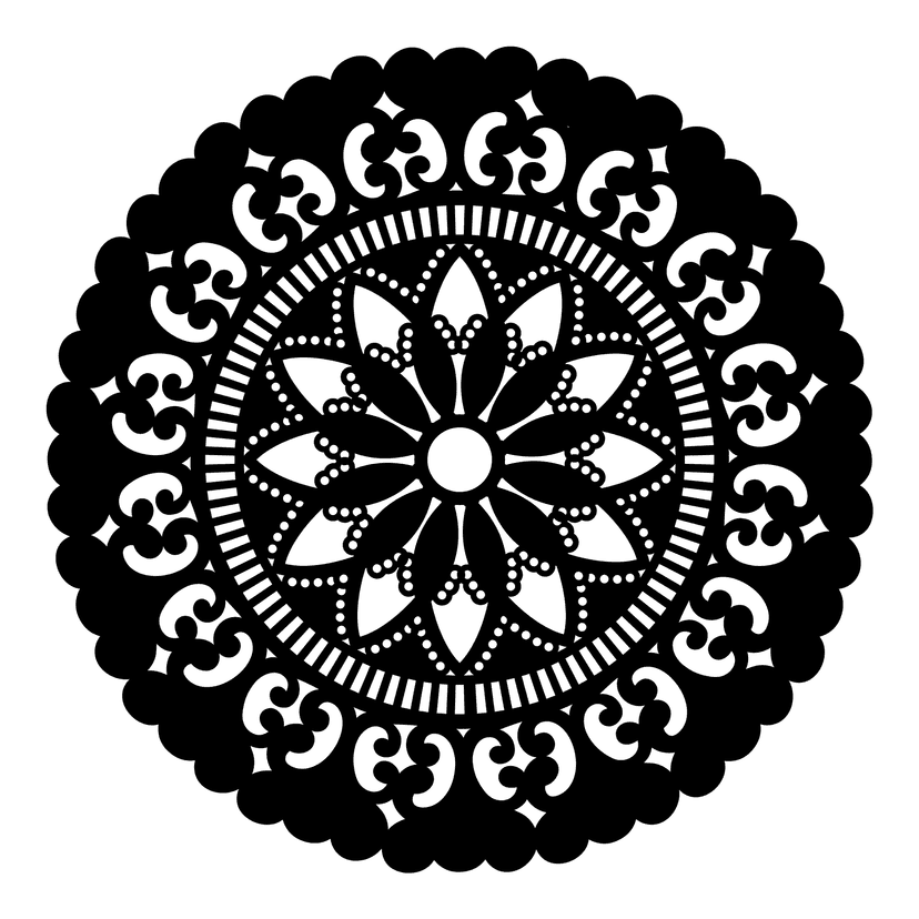 Mandala Bloem Enkel Laags