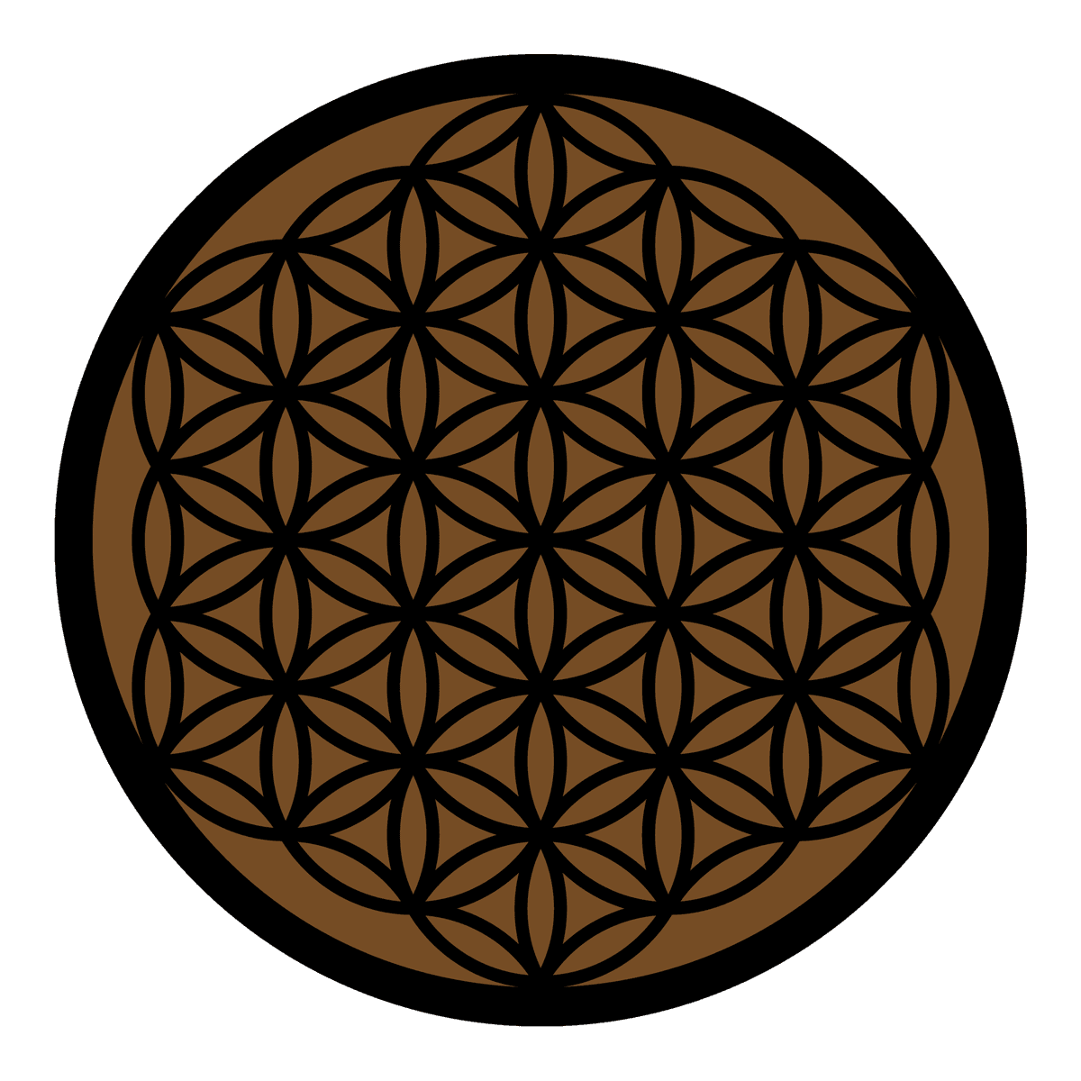 Mandala Dubbel Laags Flower of Life Bruin Zwart