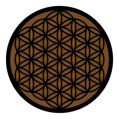 Mandala Dubbel Laags Flower of Life Bruin Zwart
