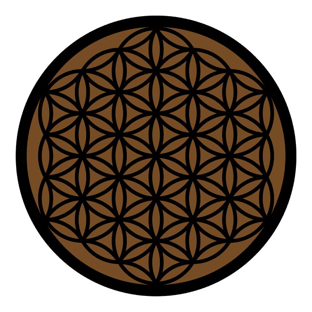 Mandala Dubbel Laags Flower of Life Bruin Zwart