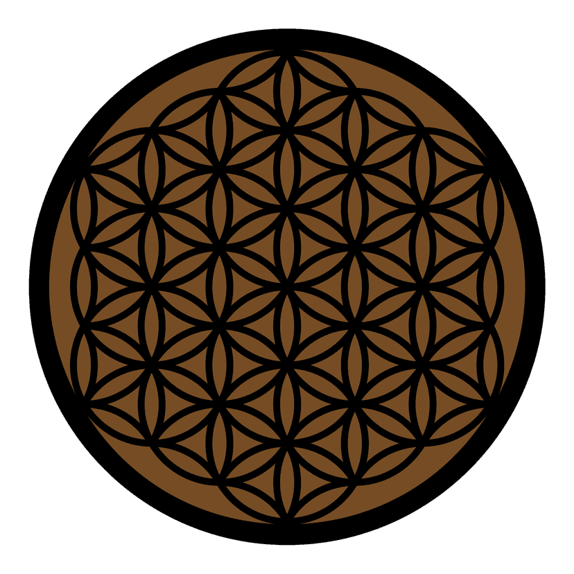 Mandala Dubbel Laags Flower of Life Bruin Zwart