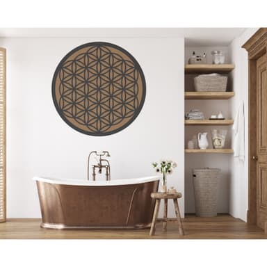 Mandala Dubbel Laags Flower of Life Bruin Zwart