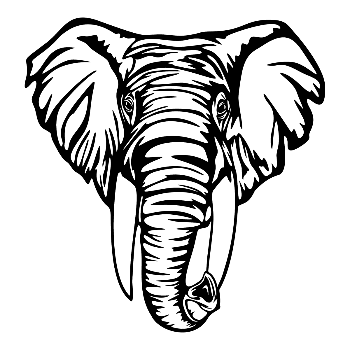 Organische olifant 60 cm, zwart