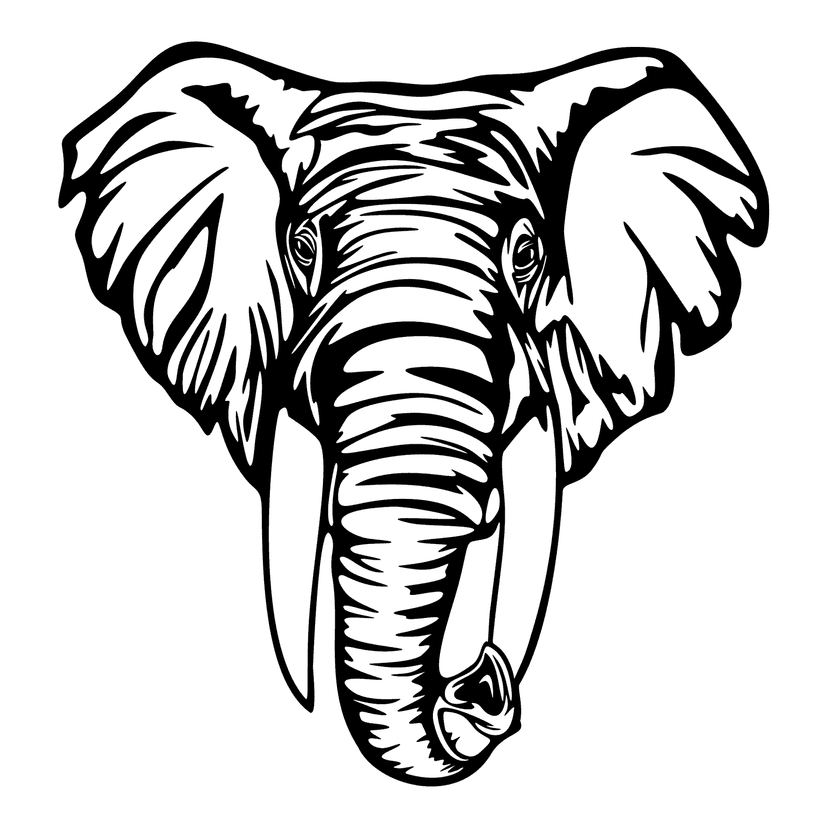 Organische olifant 60 cm, zwart