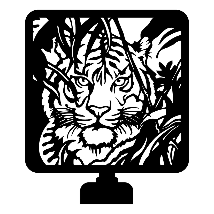 Tijger in Frame op Voet